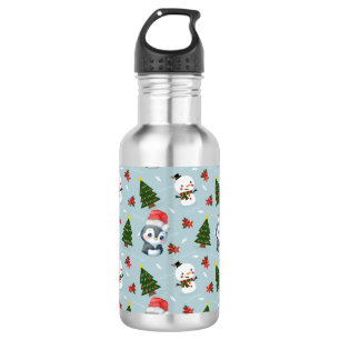 Botella De Agua Pingüino Santa Feliz Feliz Feliz Navidad