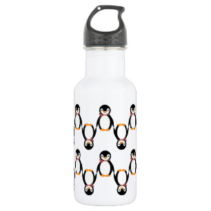 Botella De Agua Pingüino sonriente con bufanda