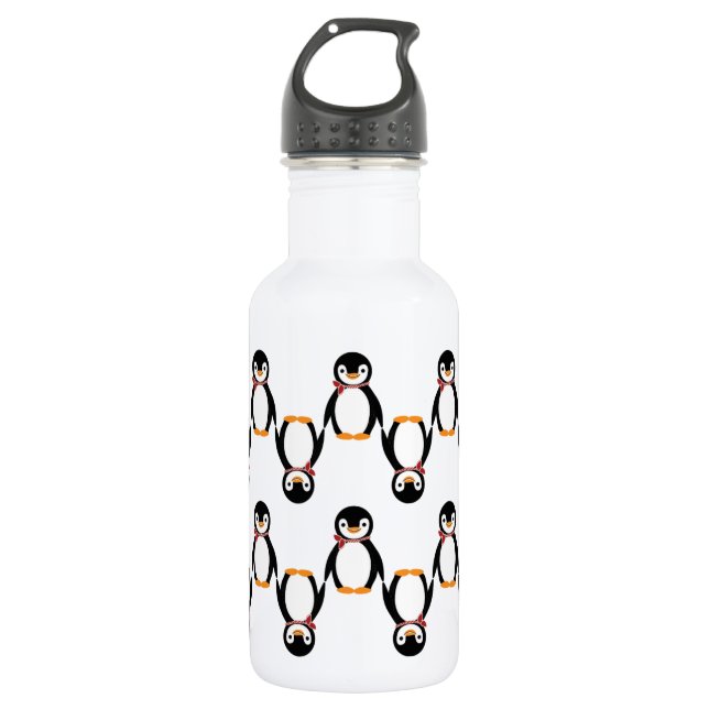 Botella De Agua Pingüino sonriente con bufanda (Anverso)