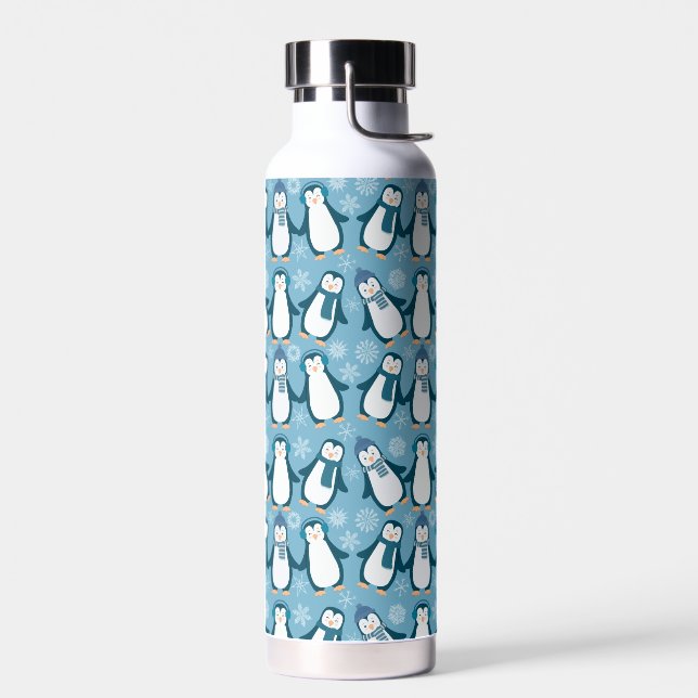 Botella De Agua Pingüinos de invierno bonitos (Izquierdo)