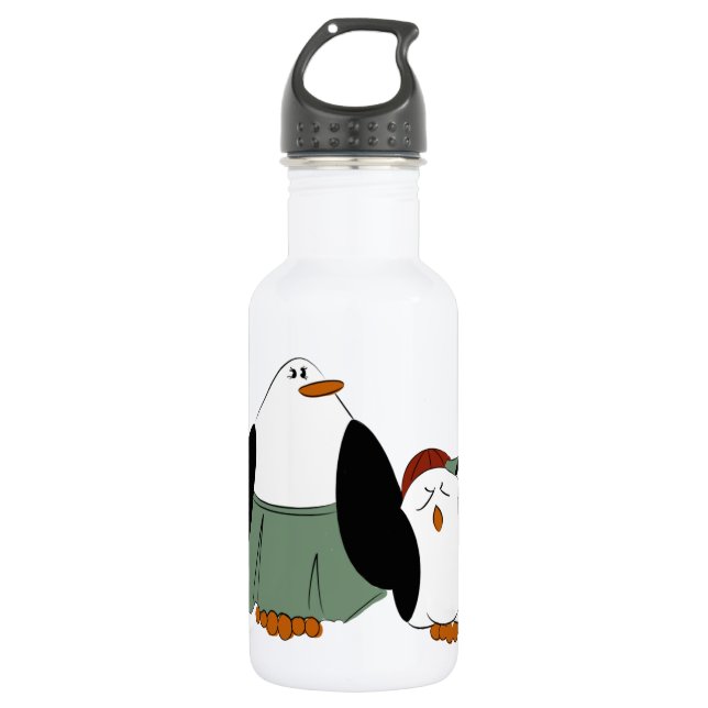 Botella De Agua Pingüinos Personalizados Cute (Anverso)