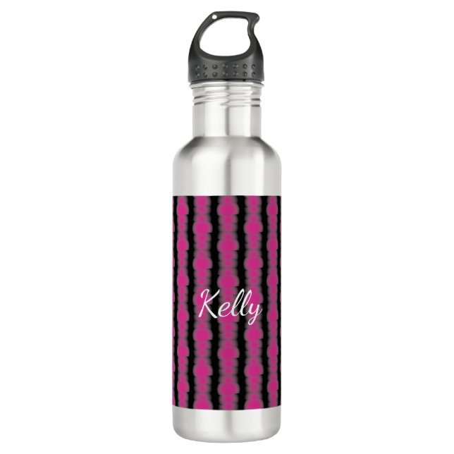 Botella De Agua Pink and black tie dye (Anverso)