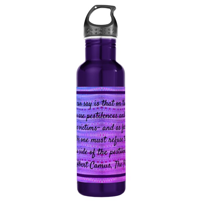 Botella De Agua Pink and Purple Hearts & a Quote (Anverso)