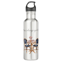 Botella De Agua Pink Blue Paris Table Baguettes