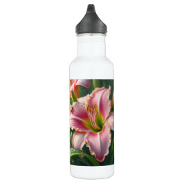 Botella De Agua Pink Daylily Floral