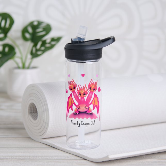 Botella De Agua Pink dragons (Yoga (girado))