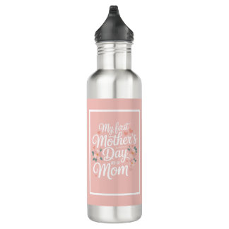 Botella De Agua Pink Floral First Mother's Day 