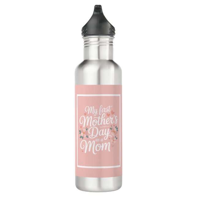 Botella De Agua Pink Floral First Mother's Day  (Derecha)