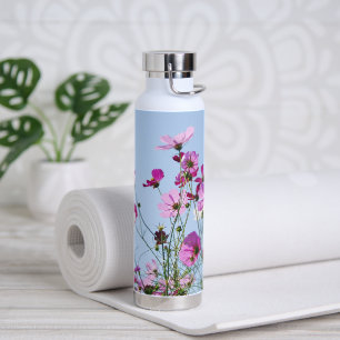 Botella De Agua Pink Purple Flower Meadow