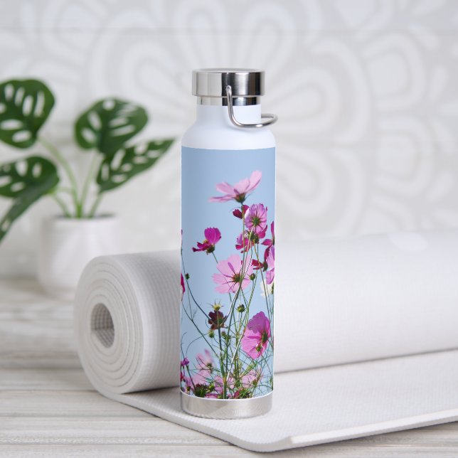 Botella De Agua Pink Purple Flower Meadow (Yoga)