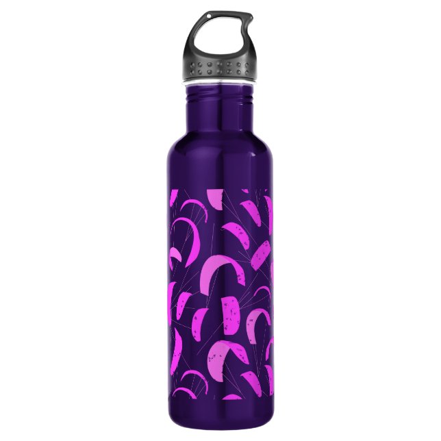 Botella De Agua Pink Purple Kite Surfing Print Kiteboarder (Anverso)