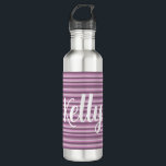 Botella De Agua Pink stripes<br><div class="desc">Pink striped design</div>