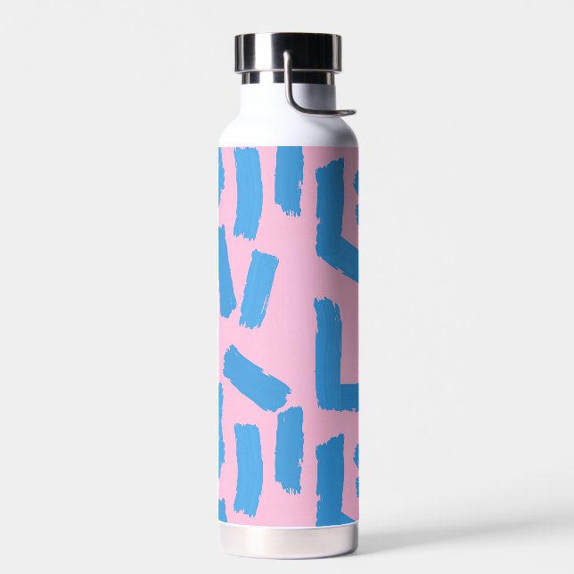 Botella De Agua Pink with Blue Brushstroke Pattern (Izquierdo)