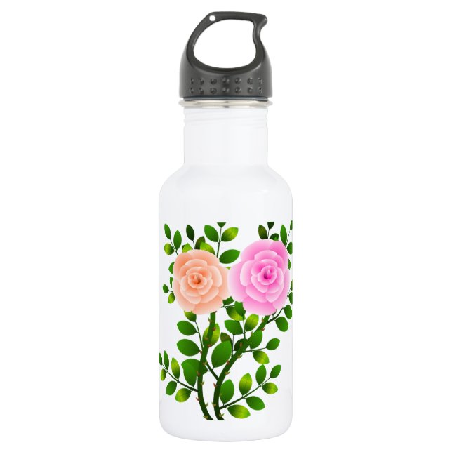 Botella De Agua Pink Yellow Roses (Anverso)