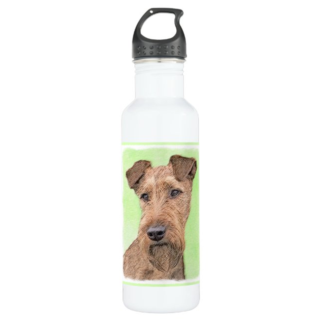 Botella De Agua Pintado irlandés de Terrier - Arte original de per (Anverso)