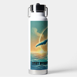 Botella De Agua Pintado majestuoso de ballena azul