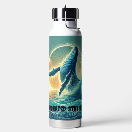 Botella De Agua Pintado majestuoso de ballena azul
