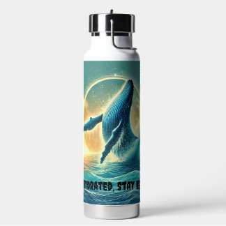 Botella De Agua Pintado majestuoso de ballena azul