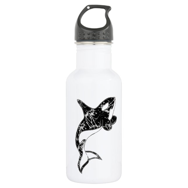Botella De Agua Pinte el arte de la orca de la salpicadura (Anverso)