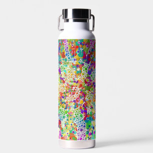Botella De Agua Pintura a mano espirales de puntos coloridos 2