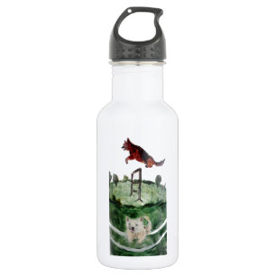Botella De Agua Pintura de Agilidad de Perro