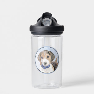 Botella De Agua Pintura de Beagle - Arte de Perro Original Lindo