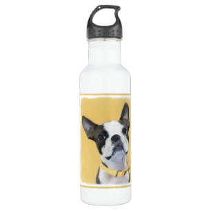 Botella De Agua Pintura de Boston Terrier - Arte de Perro Original