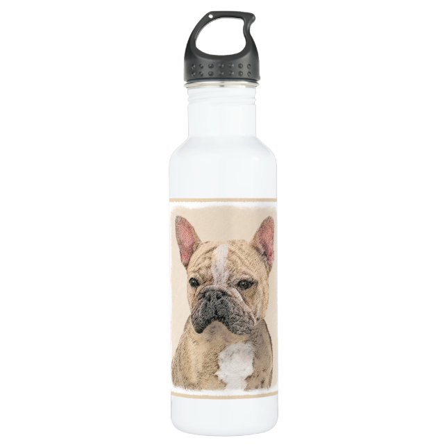 Botella De Agua Pintura de Bulldog francés (Sable) - Cuto original (Anverso)