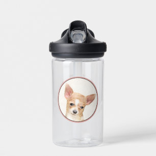 Botella De Agua Pintura de Chihuahua - Arte de Perro Original Lind