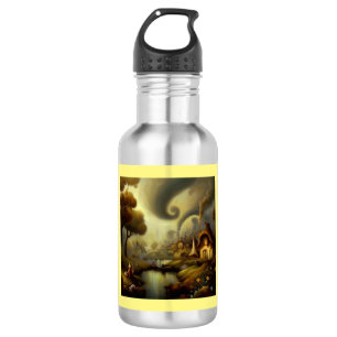 Botella De Agua Pintura de fantasía 5 - Paisaje de aldea