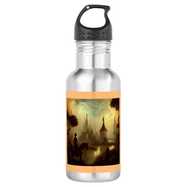 Botella De Agua Pintura de fantasía 8 - Jinete de caballo (Anverso)