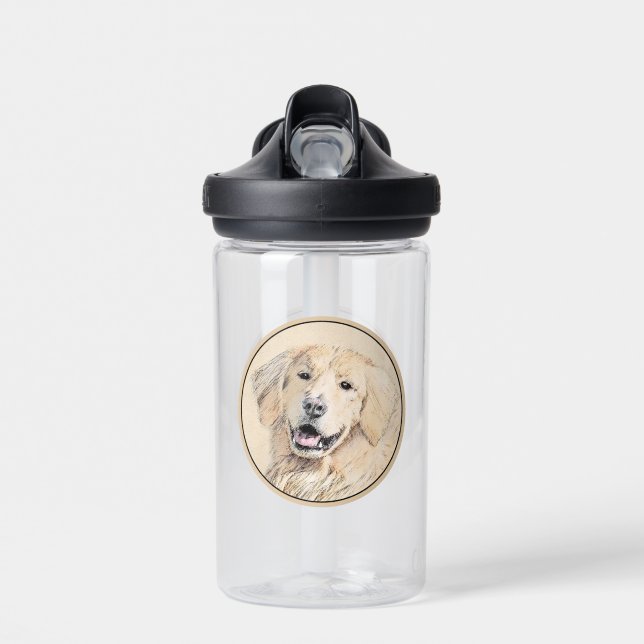 Botella De Agua Pintura de Golden Retriever - Cute original Dog Ar (Delante)