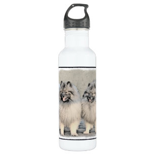 Botella De Agua Pintura de Keeshond Brothers - Arte Perro Original