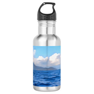 Botella De Agua Pintura de la Costa Turquesa del Marmaris Azul Ege