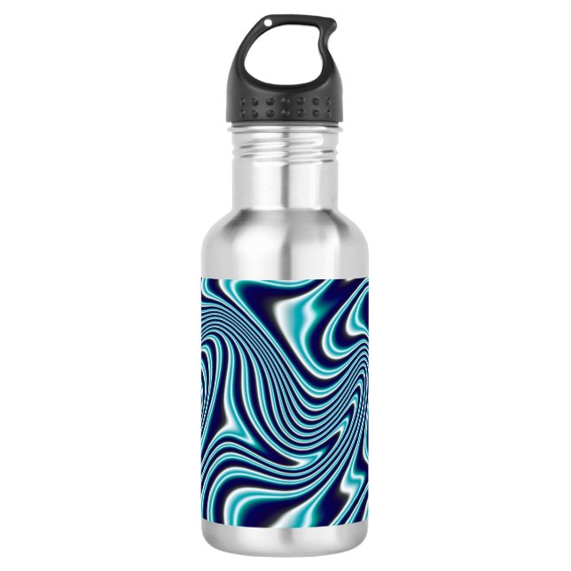 Botella De Agua Pintura de martillaje de fluido azul (Anverso)