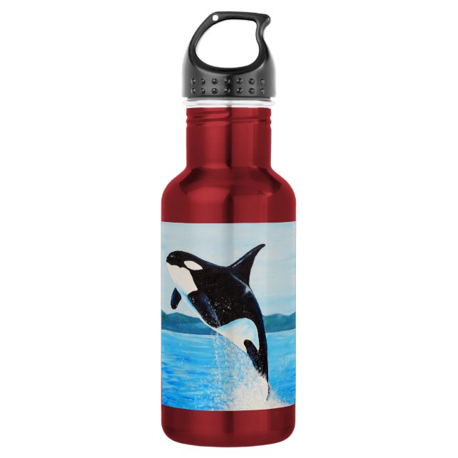 Botella De Agua Pintura de orca (Anverso)