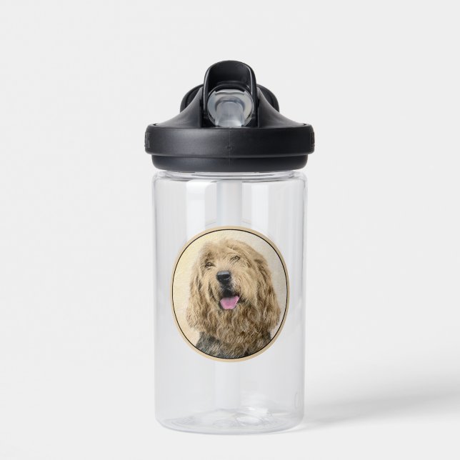 Botella De Agua Pintura de otros lugares - Arte de perros original (Delante)