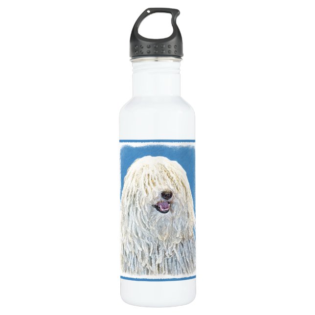 Botella De Agua Pintura de puli - Arte de perro original lindo (Anverso)