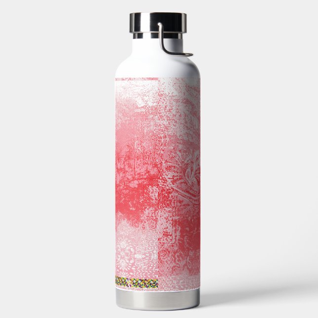 Botella De Agua pintura de un cielo rojo con árboles (Izquierda)