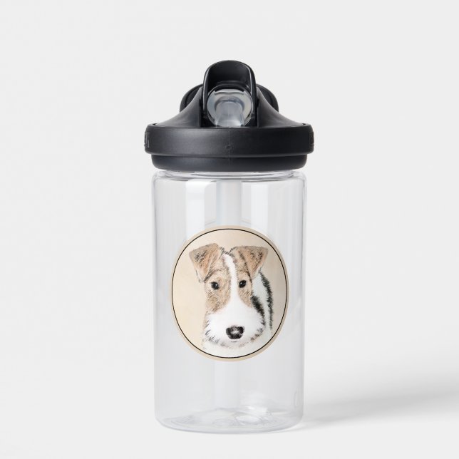 Botella De Agua Pintura de Wire Fox Terrier - Arte de perro origin (Delante)
