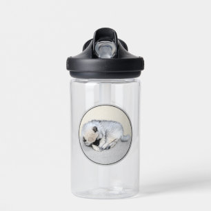 Botella De Agua Pintura original de cachorro Keeshond durmiendo Ar