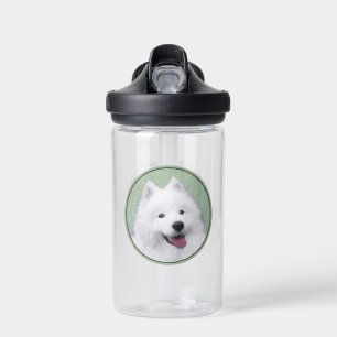 Botella De Agua Pintura Samoyed - Arte Perro Original Cuto
