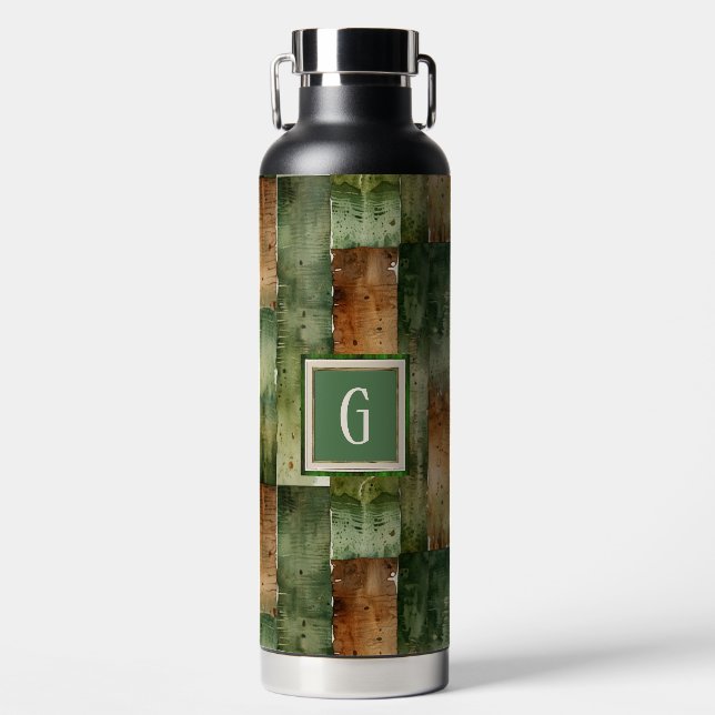 Botella De Agua Pintura verde y marrón lavado (Delantero)