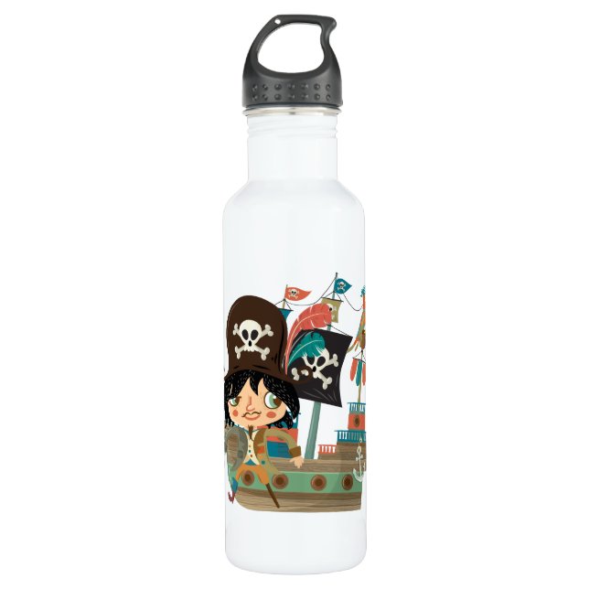 Botella De Agua Pirata y barco pirata (Anverso)