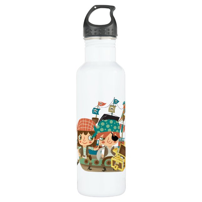 Botella De Agua Piratas con el tesoro (Anverso)