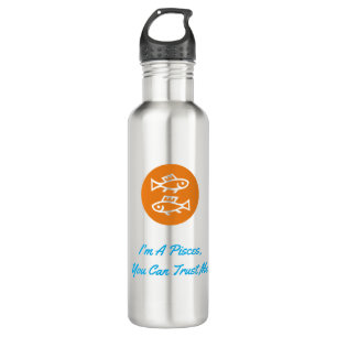 Botella De Agua Pisces Horoscope Zodiac Rótulo Minimalista moderno