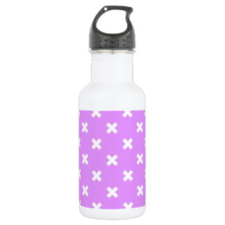 Botella De Agua Pisos de cruz blanca sobre lilac
