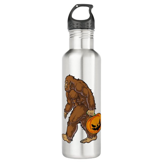 Botella De Agua Pisos delanteros Sasquatch con camiseta de calabaz (Anverso)