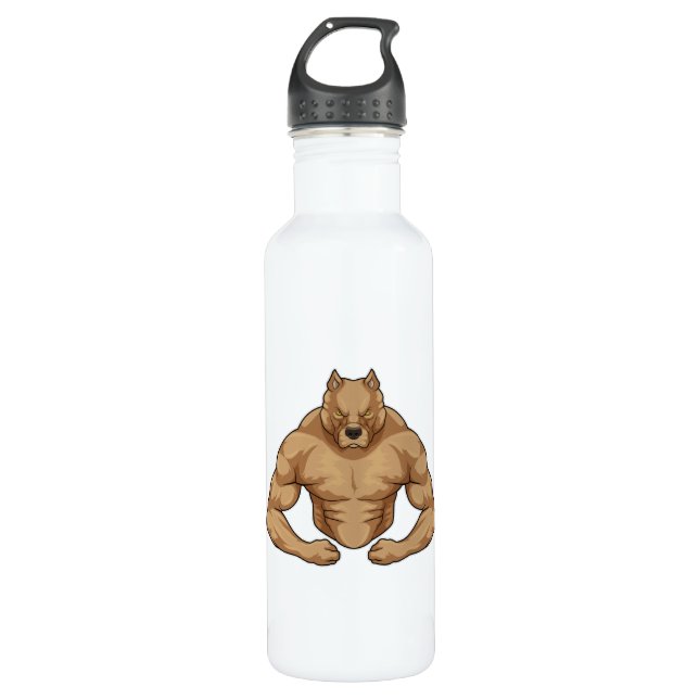 Botella De Agua Pitbull como el caso de Bodybuilder (Anverso)
