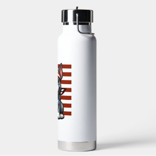 Botella De Agua Pitbull Patriótico Bandera Americana 4 de Julio Ba